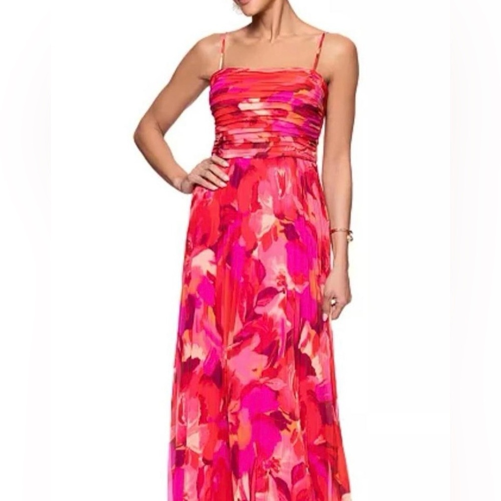Elegant Pink Floral Maxi Dress